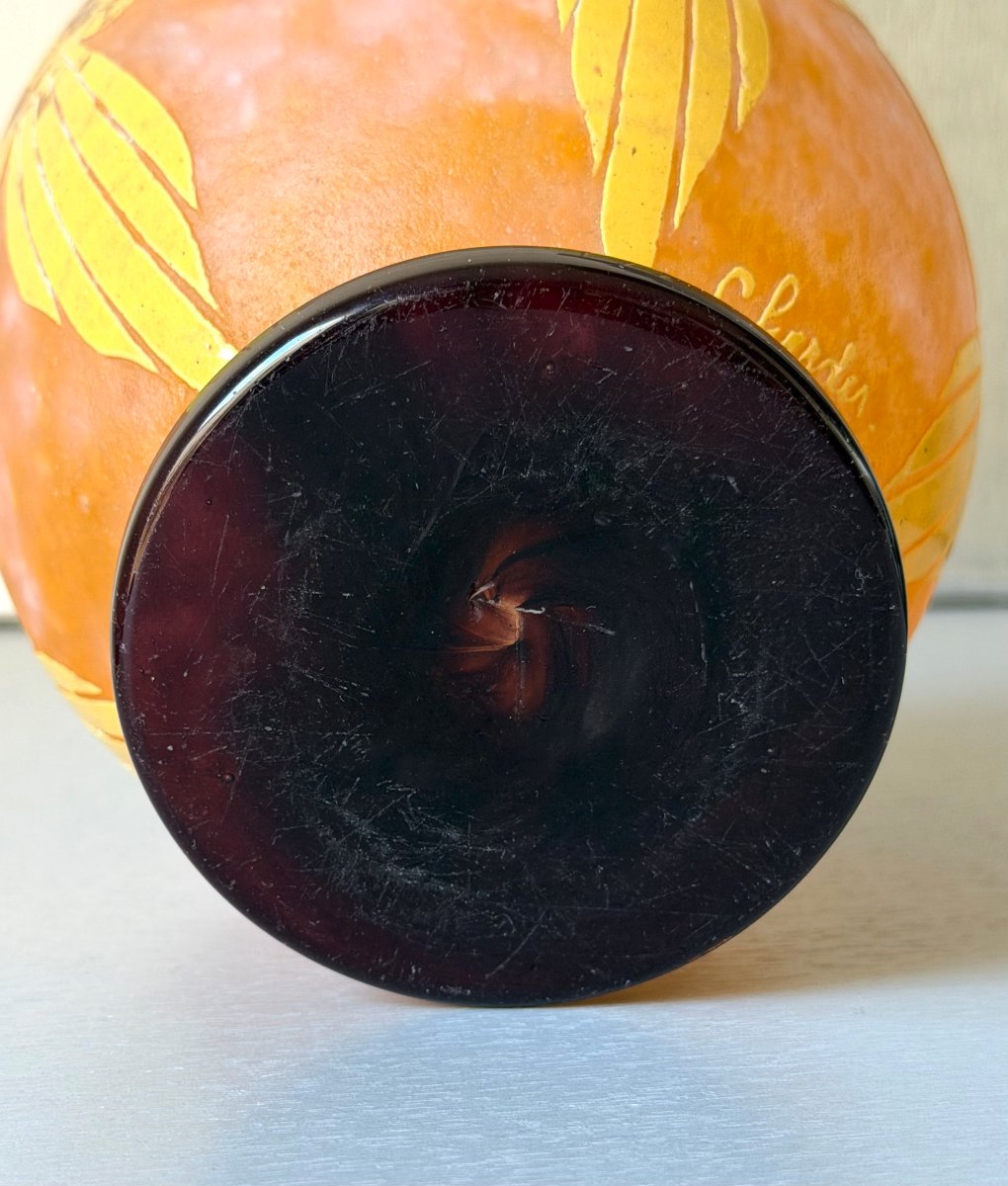 Schneider "draperies" Art Deco Vase - Le Verre Français-photo-7