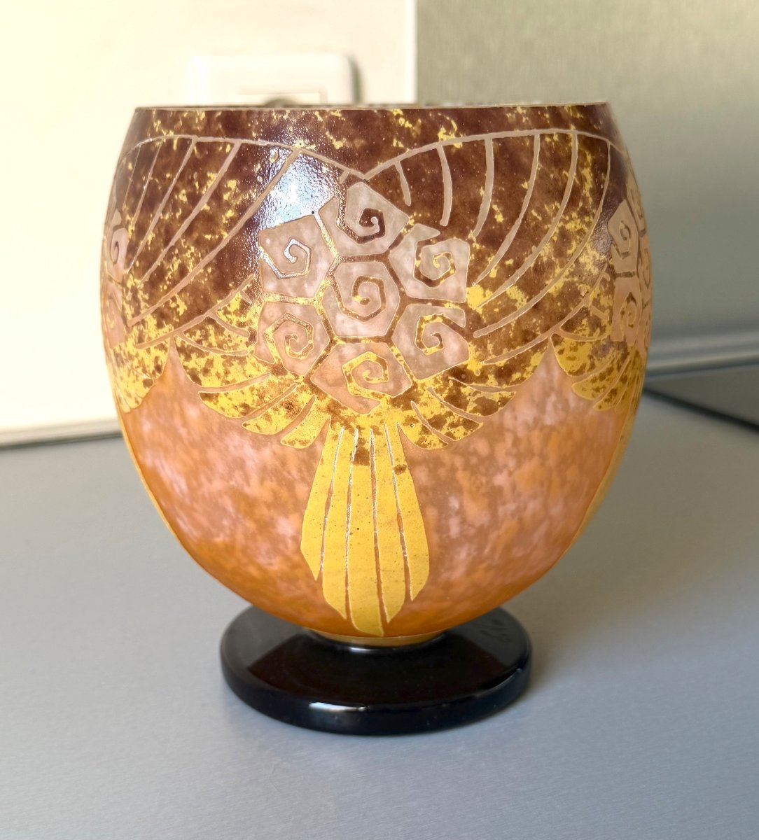Schneider "draperies" Art Deco Vase - Le Verre Français