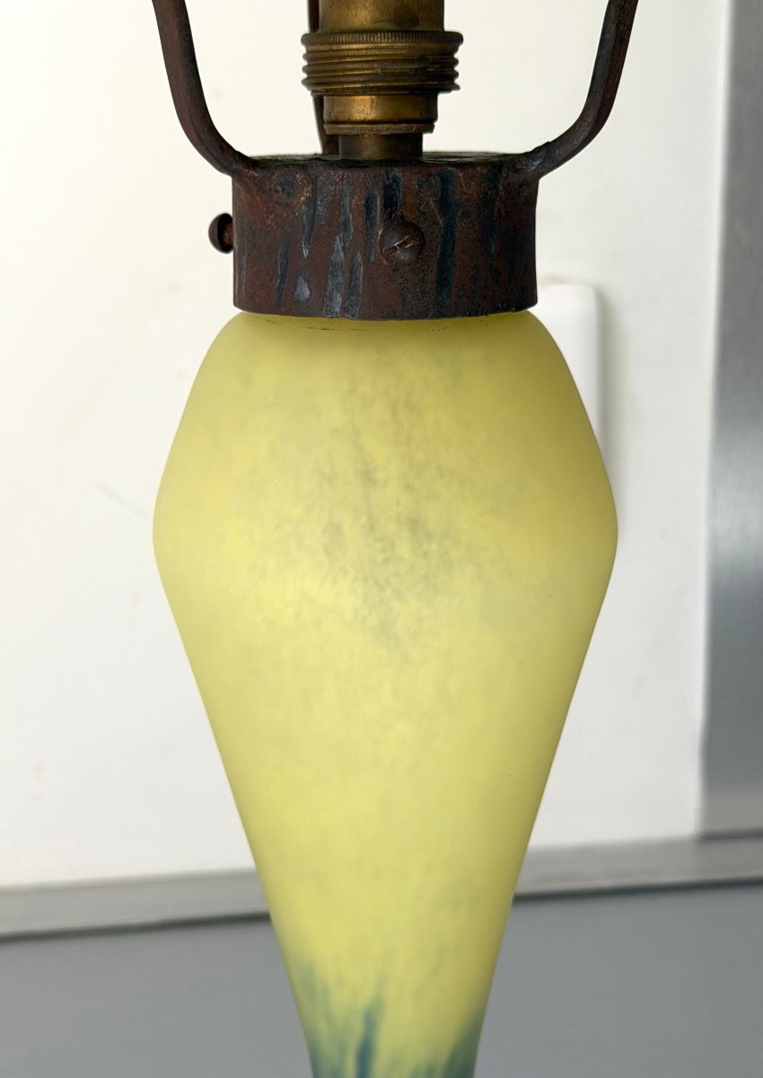 Art Deco Mushroom Lamp By Charles Schneider, Le Verre Français-photo-3