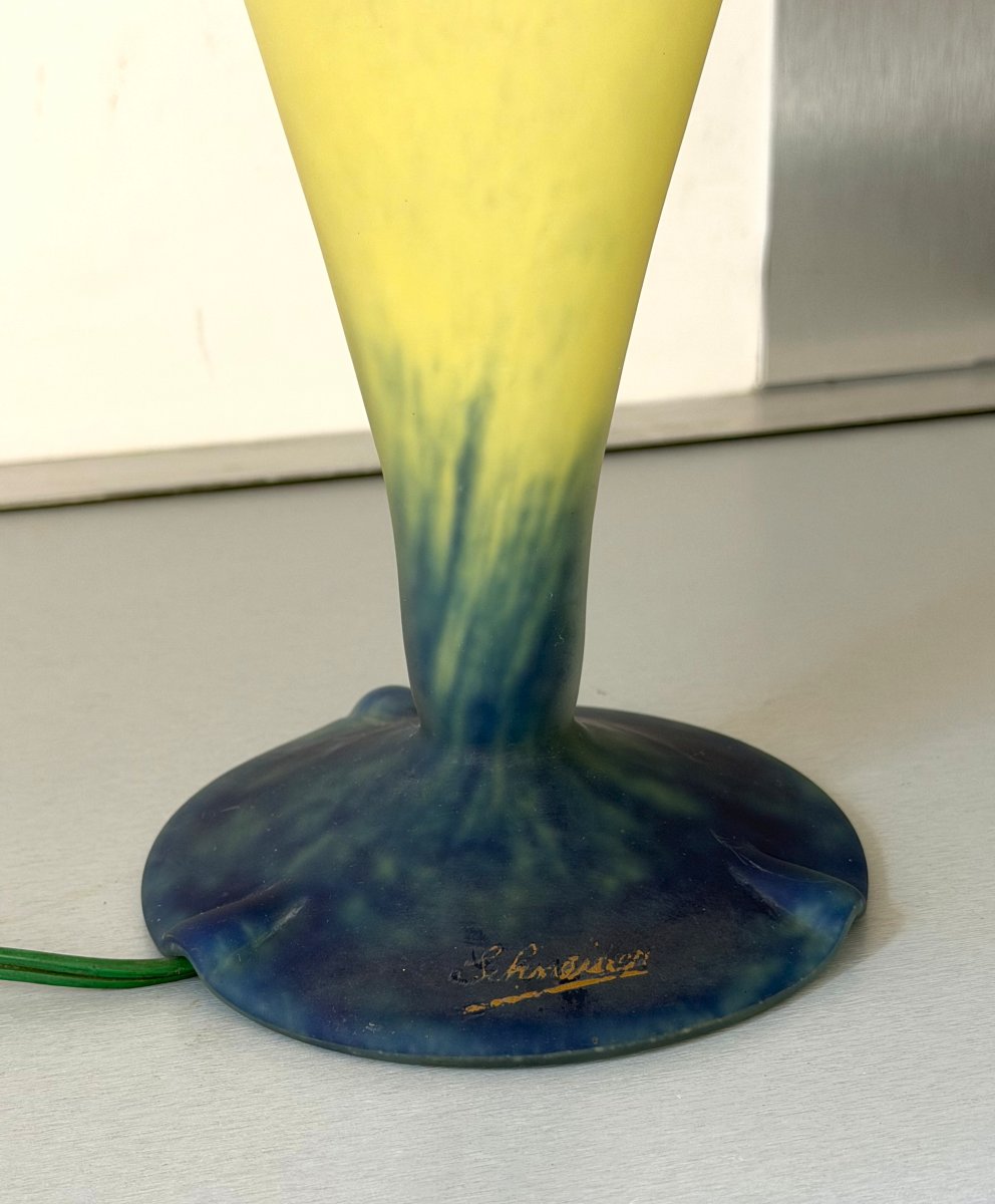 Art Deco Mushroom Lamp By Charles Schneider, Le Verre Français-photo-4