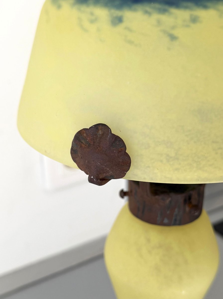 Art Deco Mushroom Lamp By Charles Schneider, Le Verre Français-photo-1