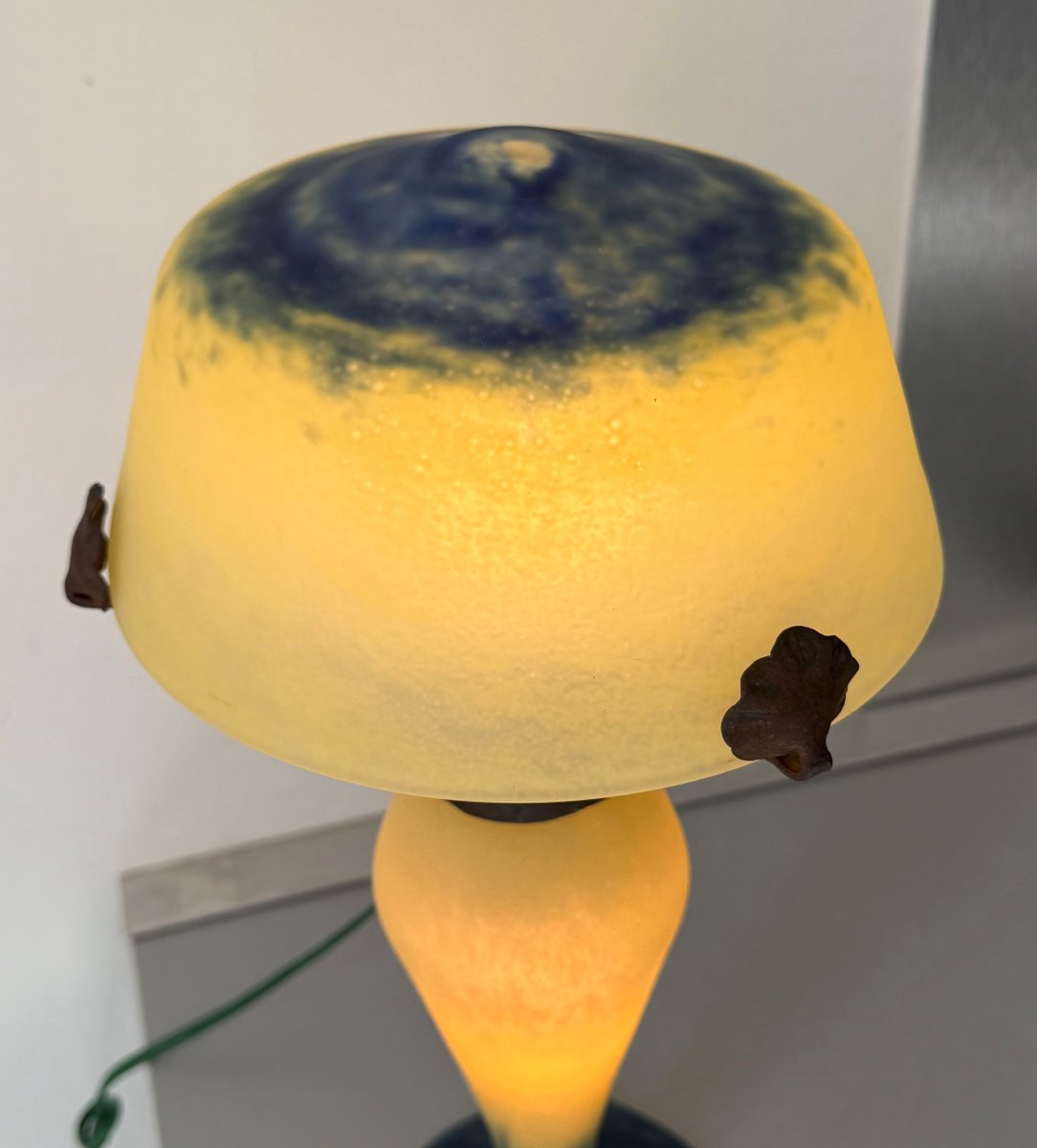 Art Deco Mushroom Lamp By Charles Schneider, Le Verre Français-photo-8