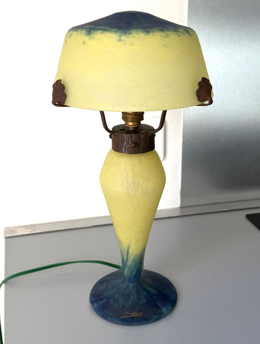Art Deco Mushroom Lamp By Charles Schneider, Le Verre Français