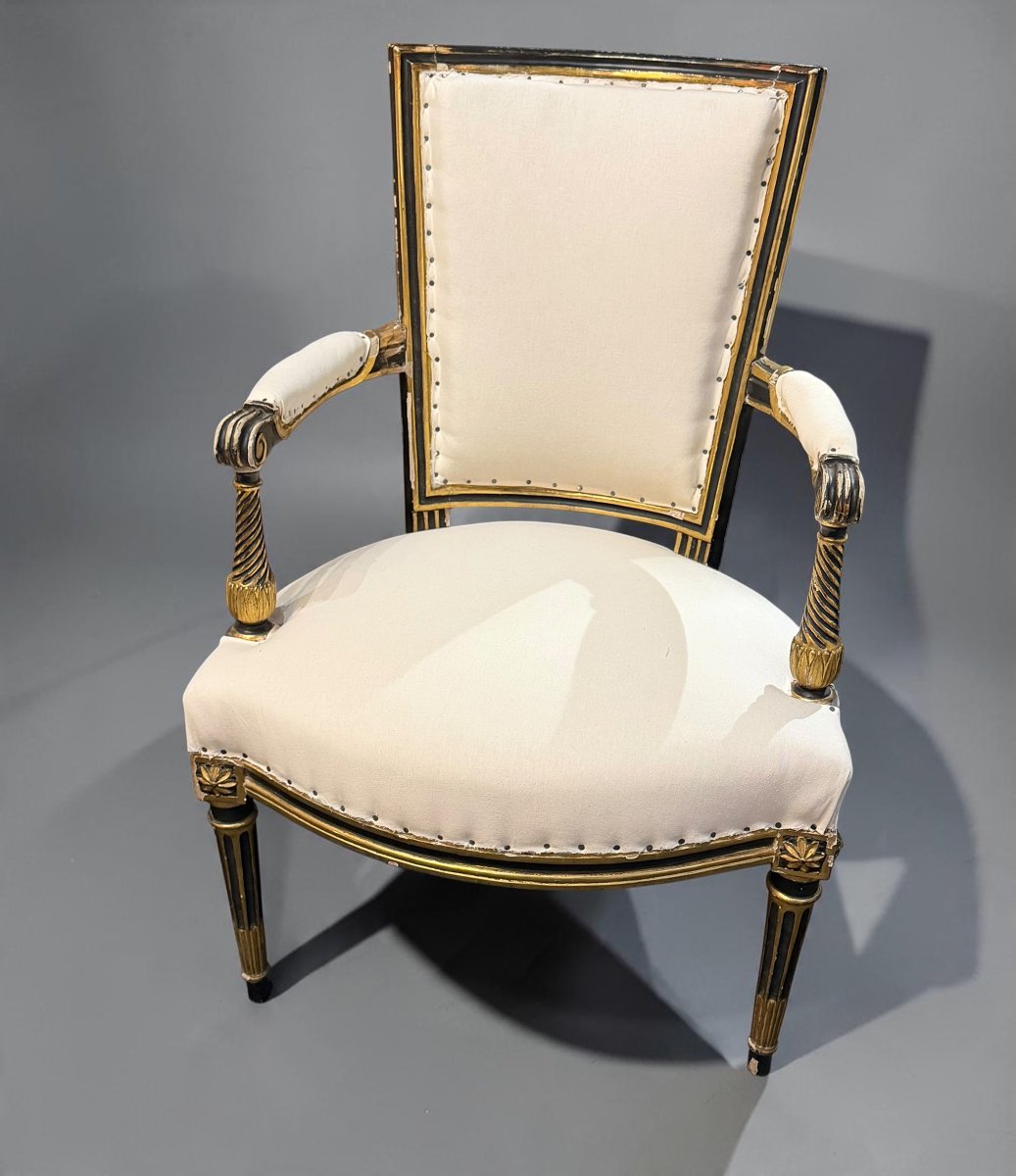 Salon d'époque Louis XVI estampillé Antoine Gailliard XVIIIe-photo-2