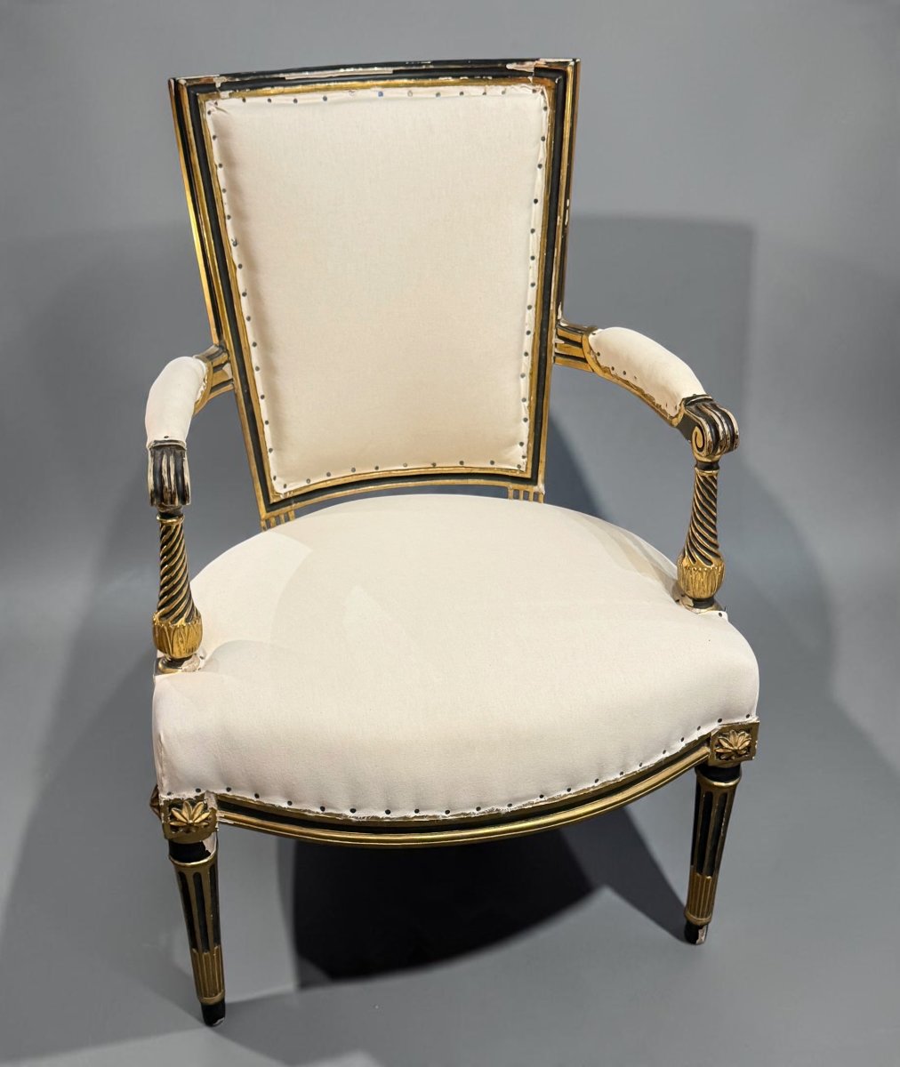 Salon d'époque Louis XVI estampillé Antoine Gailliard XVIIIe-photo-4