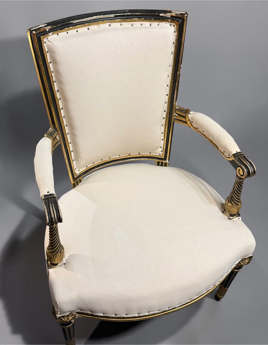 Salon d'époque Louis XVI estampillé Antoine Gailliard XVIIIe-photo-1