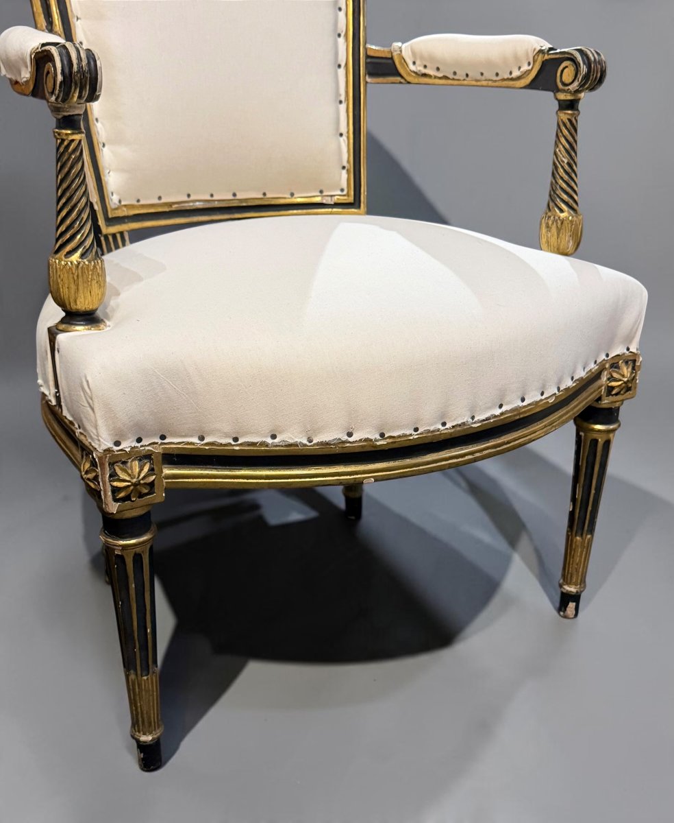 Salon d'époque Louis XVI estampillé Antoine Gailliard XVIIIe-photo-2
