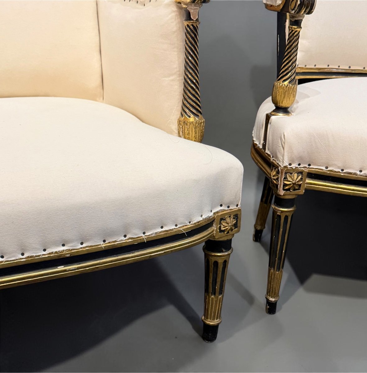 Salon d'époque Louis XVI estampillé Antoine Gailliard XVIIIe-photo-5