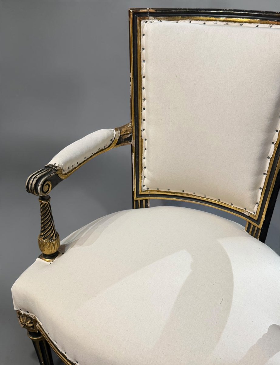 Salon d'époque Louis XVI estampillé Antoine Gailliard XVIIIe-photo-6