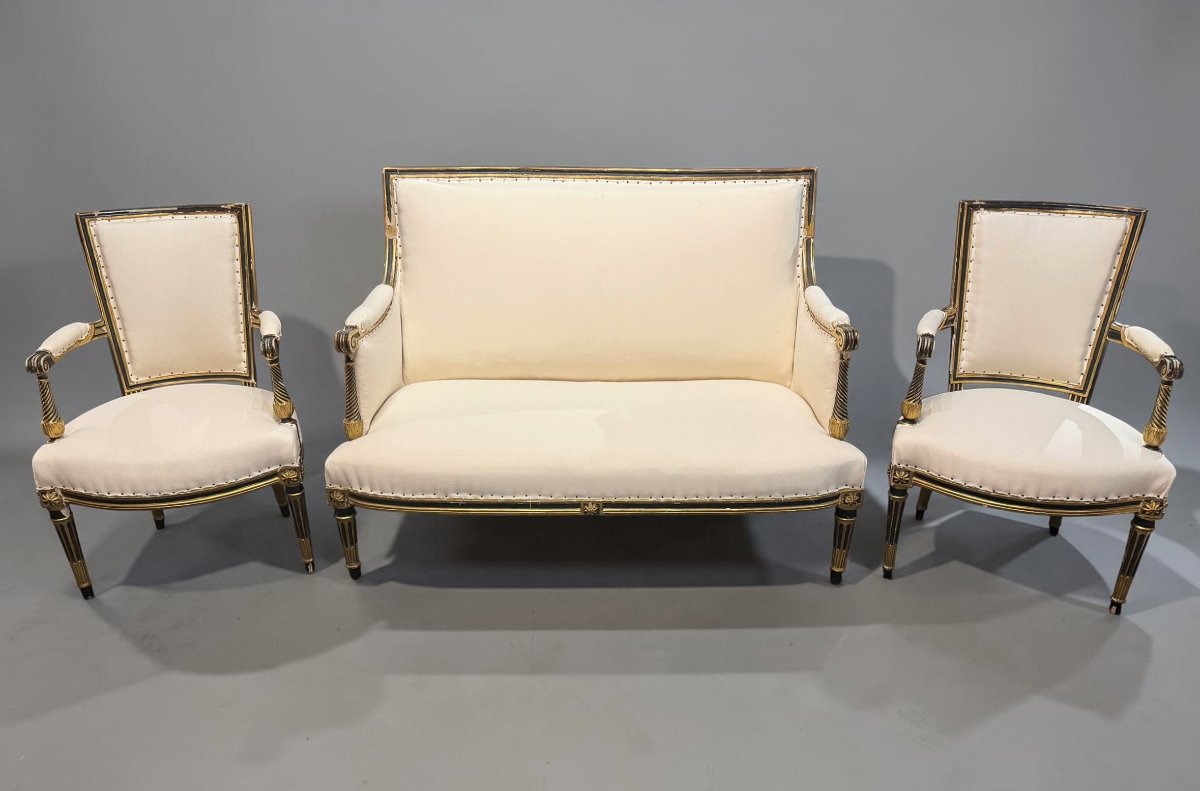 Salon d'époque Louis XVI estampillé Antoine Gailliard XVIIIe
