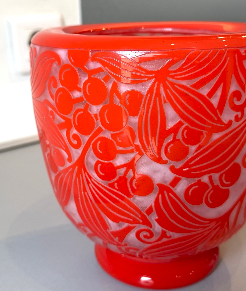 Vase Art Déco "Vigne Vierge" Daum Nancy 1925-photo-1