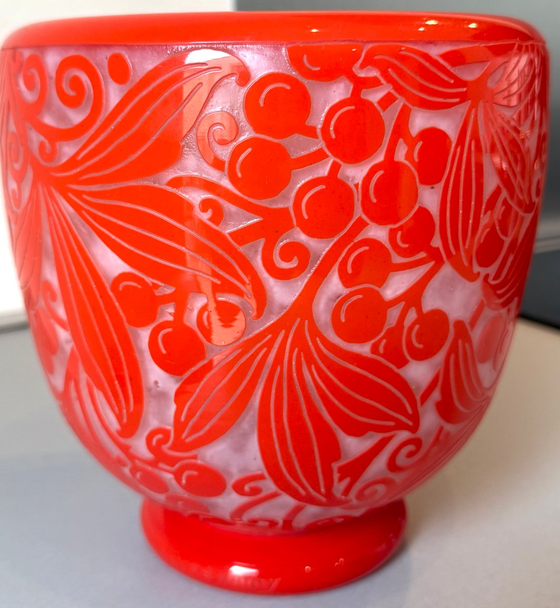 Vase Art Déco "Vigne Vierge" Daum Nancy 1925-photo-2