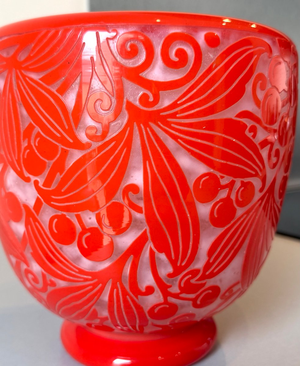 Vase Art Déco "Vigne Vierge" Daum Nancy 1925-photo-3