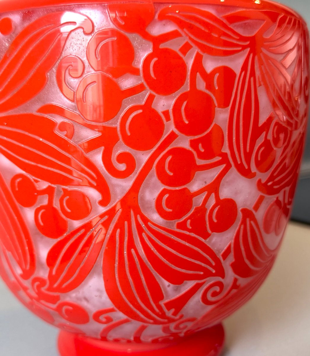 Vase Art Déco "Vigne Vierge" Daum Nancy 1925-photo-4