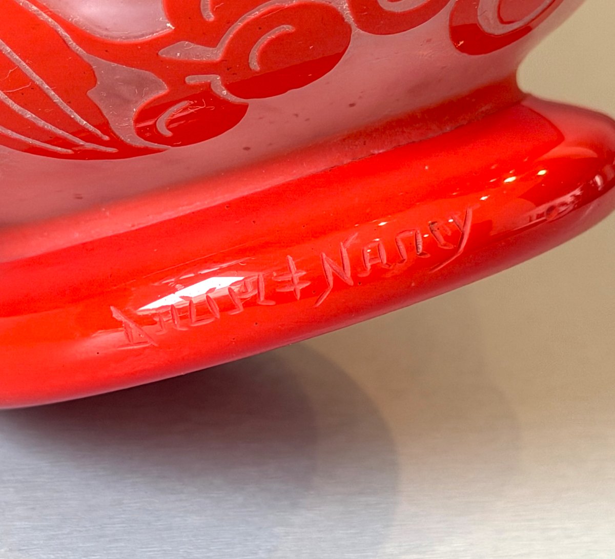 Vase Art Déco "Vigne Vierge" Daum Nancy 1925-photo-6