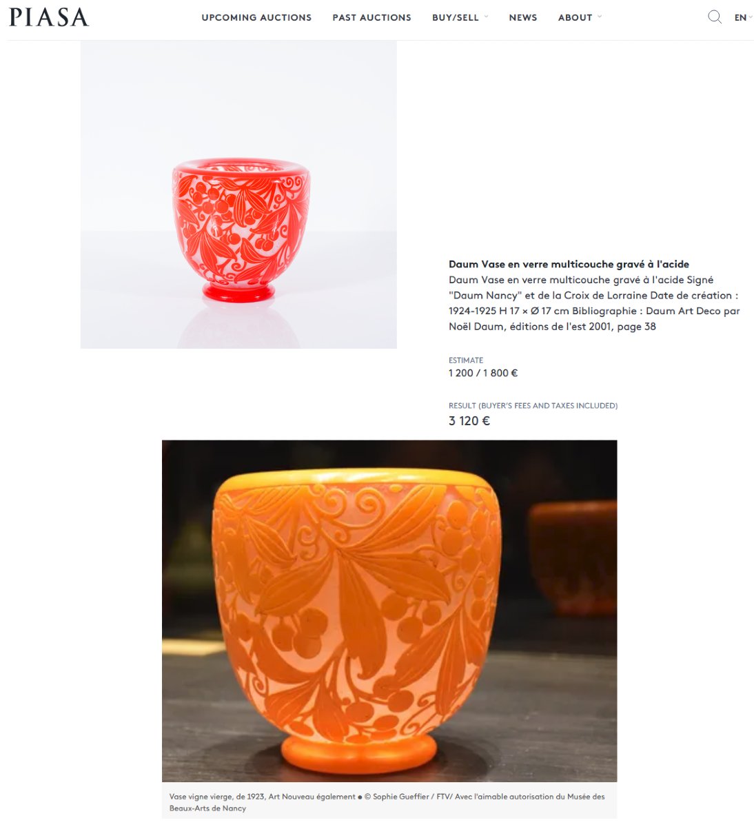 Vase Art Déco "Vigne Vierge" Daum Nancy 1925-photo-8