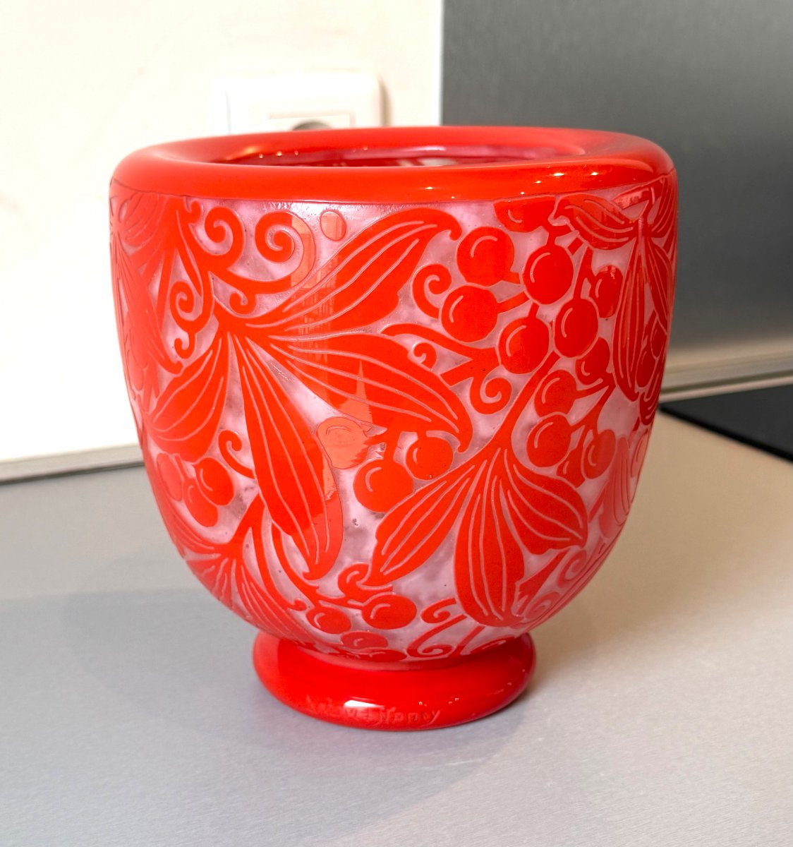 Vase Art Déco "Vigne Vierge" Daum Nancy 1925