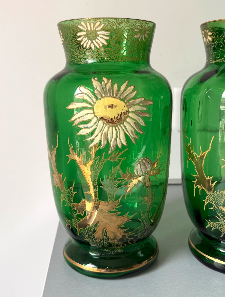 Paire de vases Art Nouveau aux Chardons Legras-photo-4