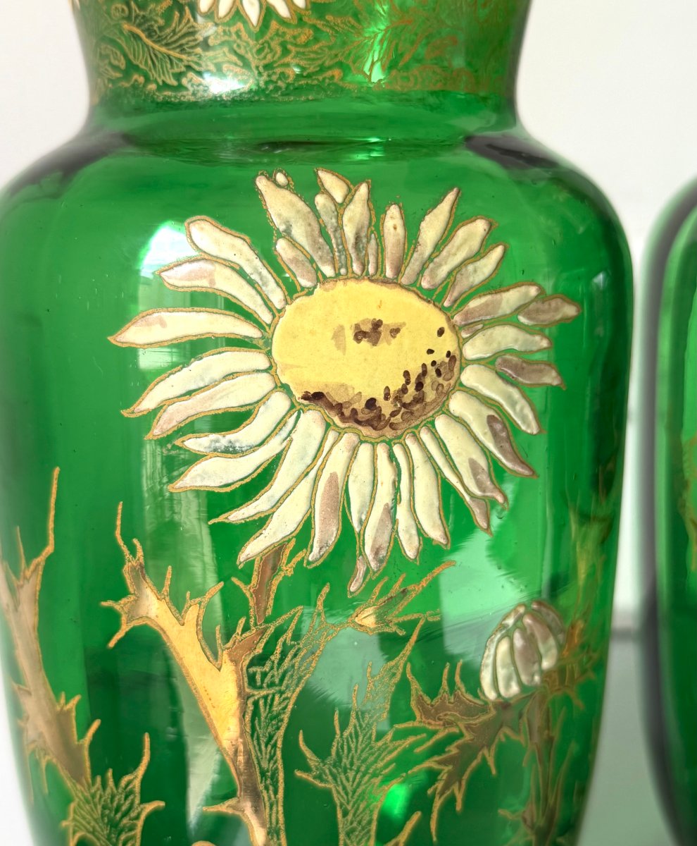 Paire de vases Art Nouveau aux Chardons Legras-photo-2