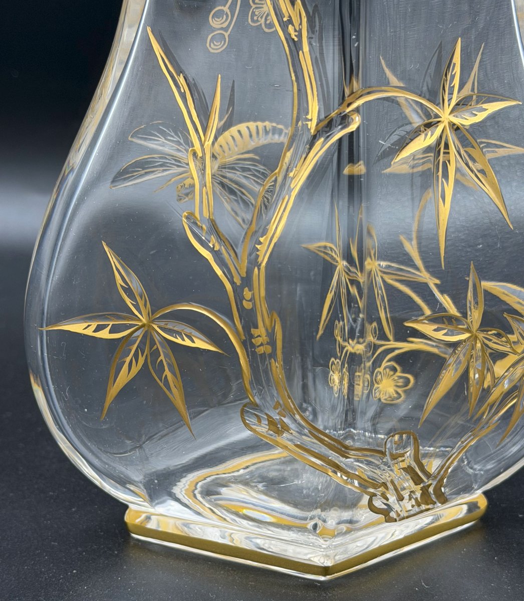 Japanese-style Art Nouveau Vase By Baccarat, Circa 1880-photo-2