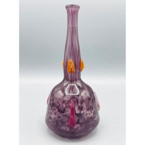 Vase Art Déco à Décor de Cabochons Charles Schneider Vers 1920