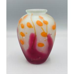 Rare Vase Art Déco Aux Intercalaires Charles Schneider 1920