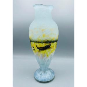 Rare Vase Art Nouveau Venise Daum Nancy 1900