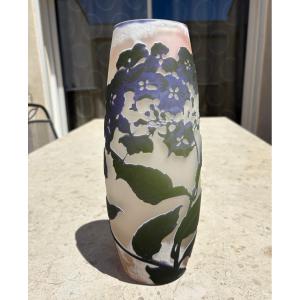 Art Nouveau Vase With Hydrangeas Emile Gallé Nancy