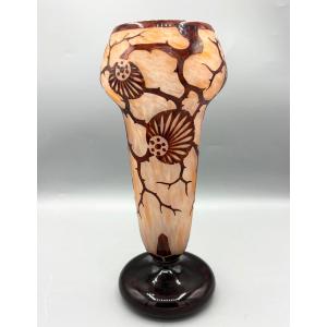 Vase Art Déco "Epinettes" Schneider Le Verre Français