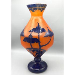 Imposant Vase Art Déco "Solanées" Schneider Le Verre Français