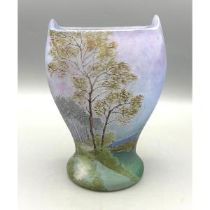 Vase Art Nouveau à décor de Paysage Legras