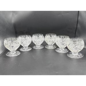 6 Verres à Eau en Cristal de Baccarat modèle Fontenay Art déco