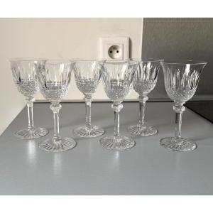 6 Saint Louis Cristal White Wine Or Port Glasses, Tommy Model