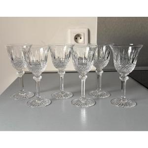 6 Saint Louis Cristal White Wine Or Port Glasses, Tommy Model