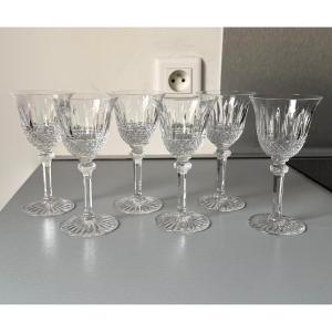 6 Saint Louis Cristal White Wine Or Port Glasses, Tommy Model