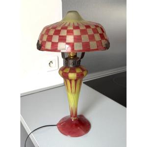 Lampe champignon Art Déco Schneider Le Verre Français