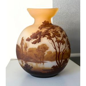 Important Art Nouveau Gourd Vase By Emile Gallé In Nancy