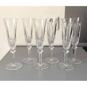 6 Flûtes à Champagne en Cristal Saint Louis modèle Tommy