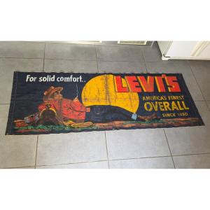 Bannière Publicitaire Vintage Levi's vers 1950