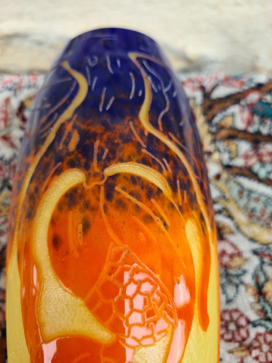 Vase En Pate De Verre "le Verre Français" Charles Schneider-photo-4
