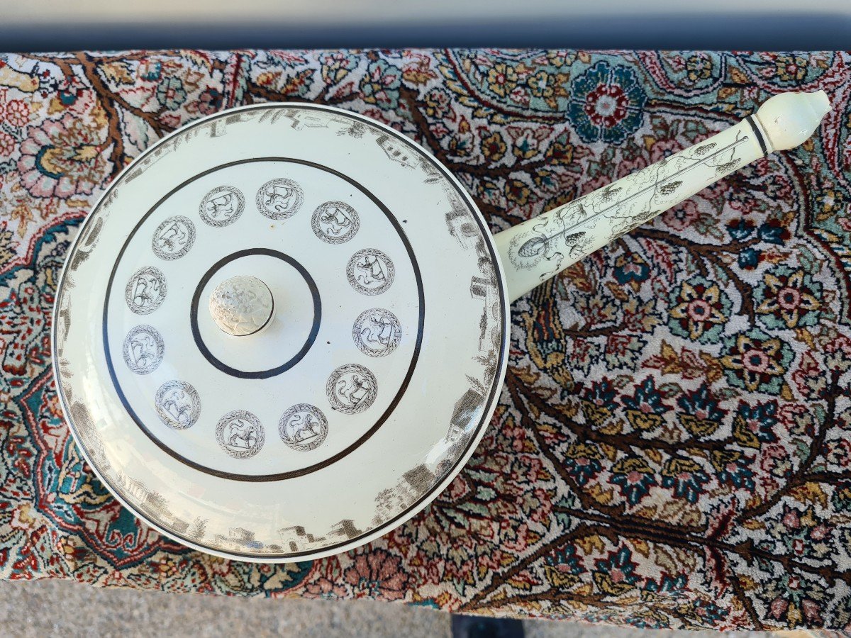 Cassolette And Its Cover In Fine Creil Earthenware Early 19th-photo-2