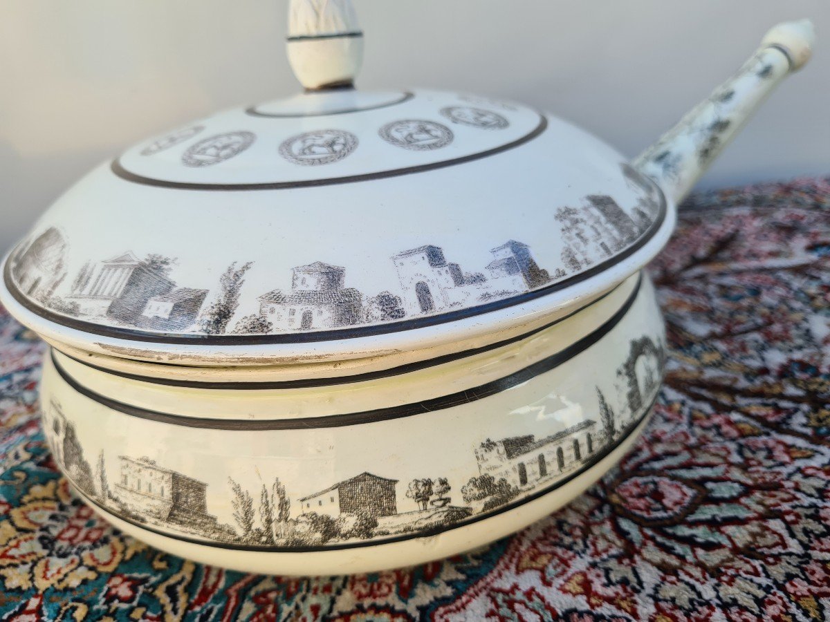 Cassolette And Its Cover In Fine Creil Earthenware Early 19th-photo-3