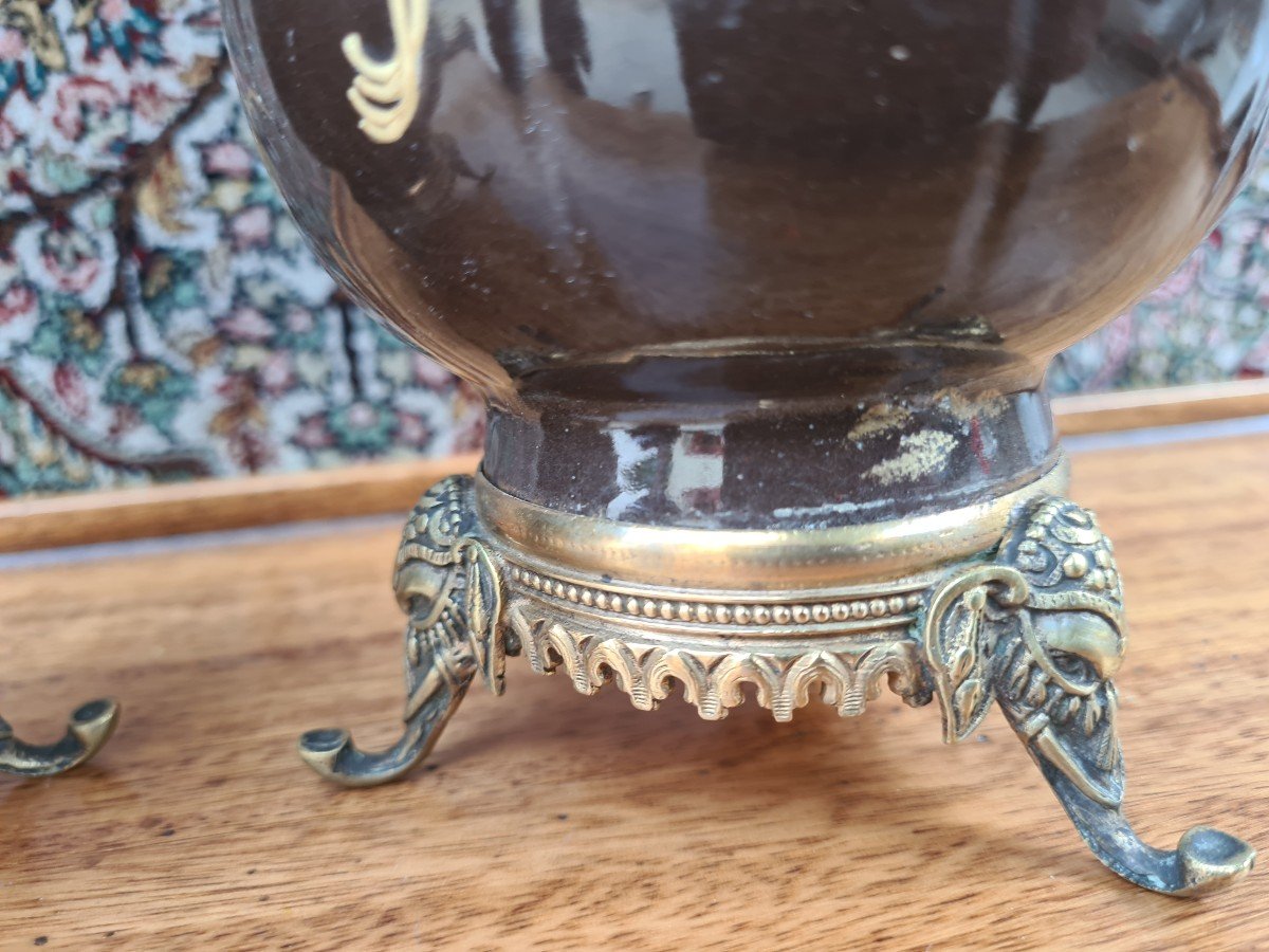 Paire De Vase En Faience  Fin 19 éme -photo-4