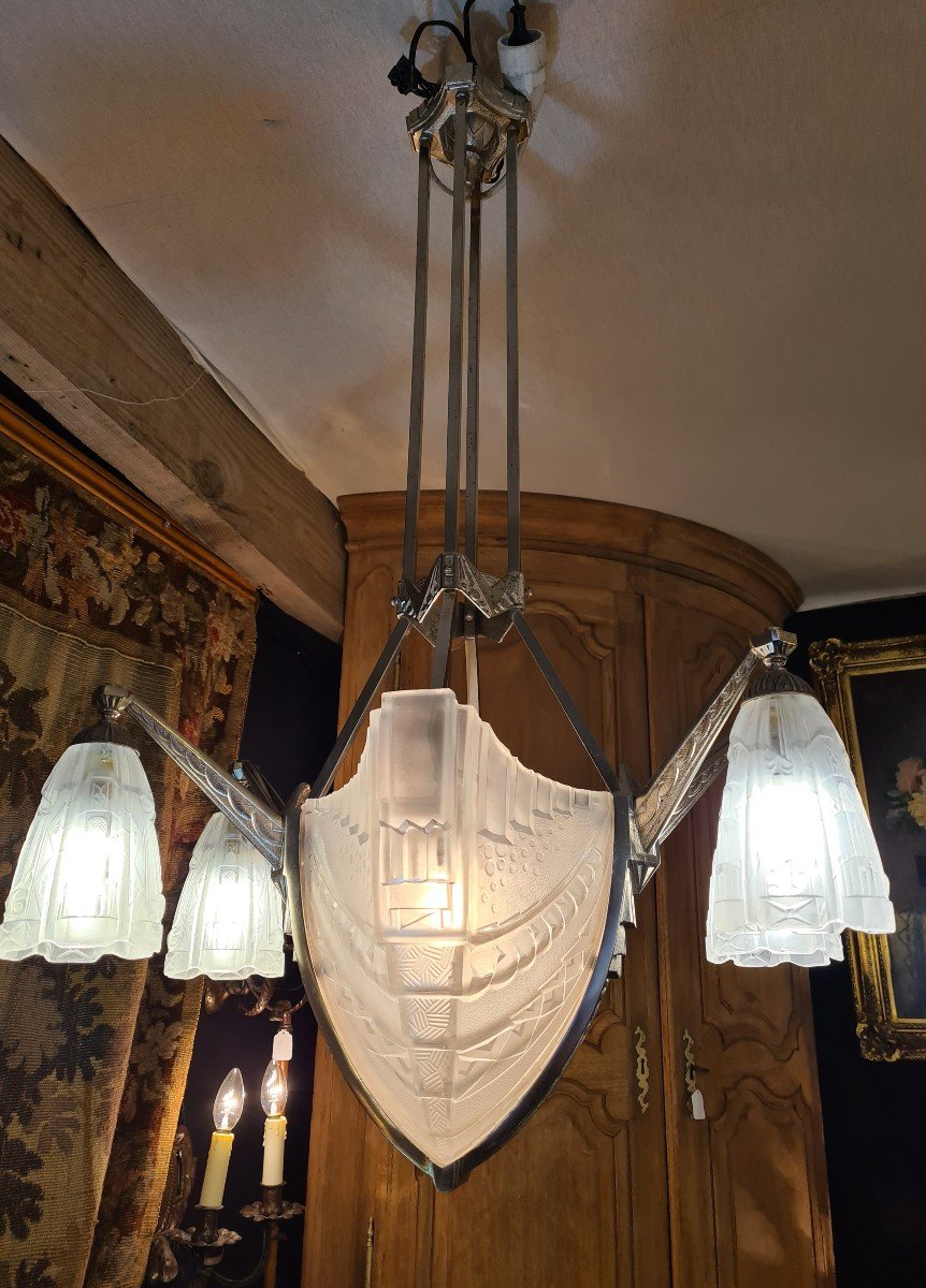 Art Deco Chandelier Signed Gilles