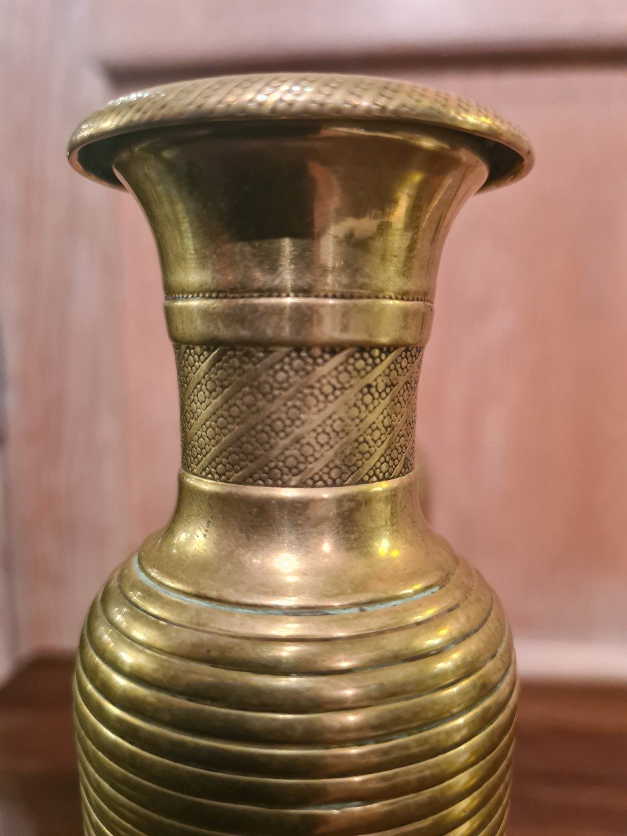 Pair Of 19th Century Brass Candlesticks-photo-1