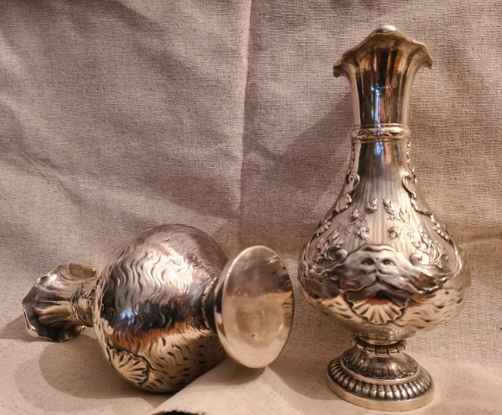 Pair Of Vases, Silver Metal, Signed Sormani Paris-photo-5