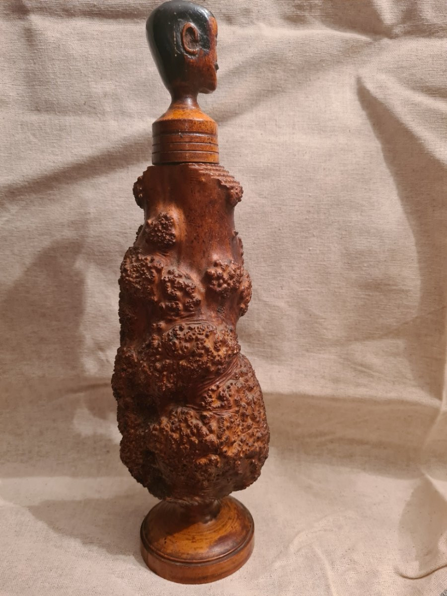 Pepper Shaker Made Of Boxwood And Boxwood Root, Jura Folk Art-photo-3