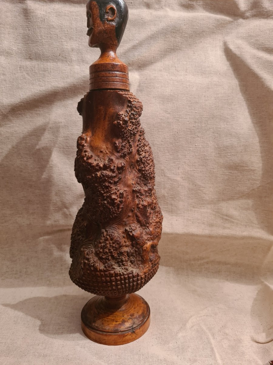 Pepper Shaker Made Of Boxwood And Boxwood Root, Jura Folk Art-photo-5