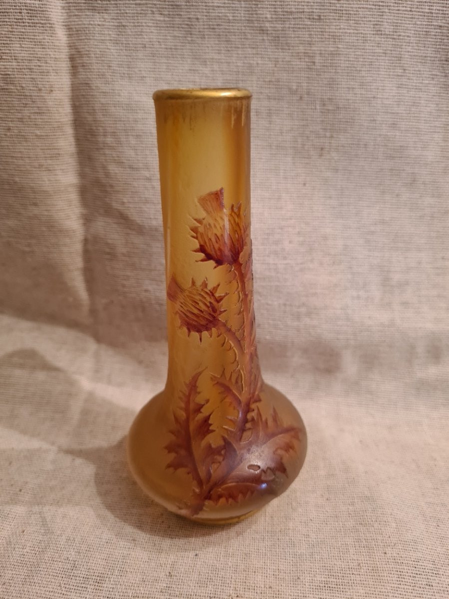     Daum Nancy Vase "with Thistles"      -photo-2