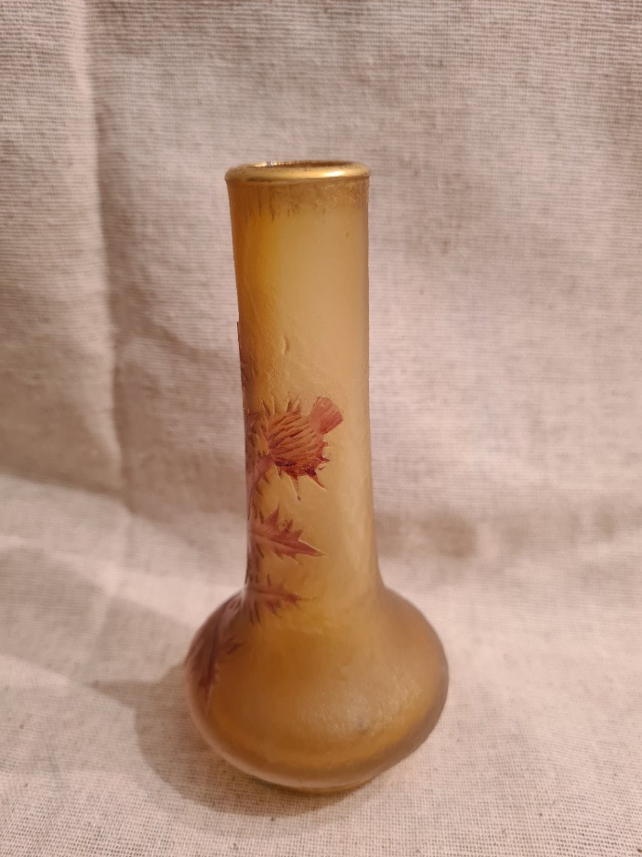     Daum Nancy Vase "with Thistles"      -photo-5